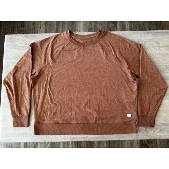Vuori Long Sleeve Halo Crewneck Sweatshirt in Orange Heather Size XL - Picture 1 of 6